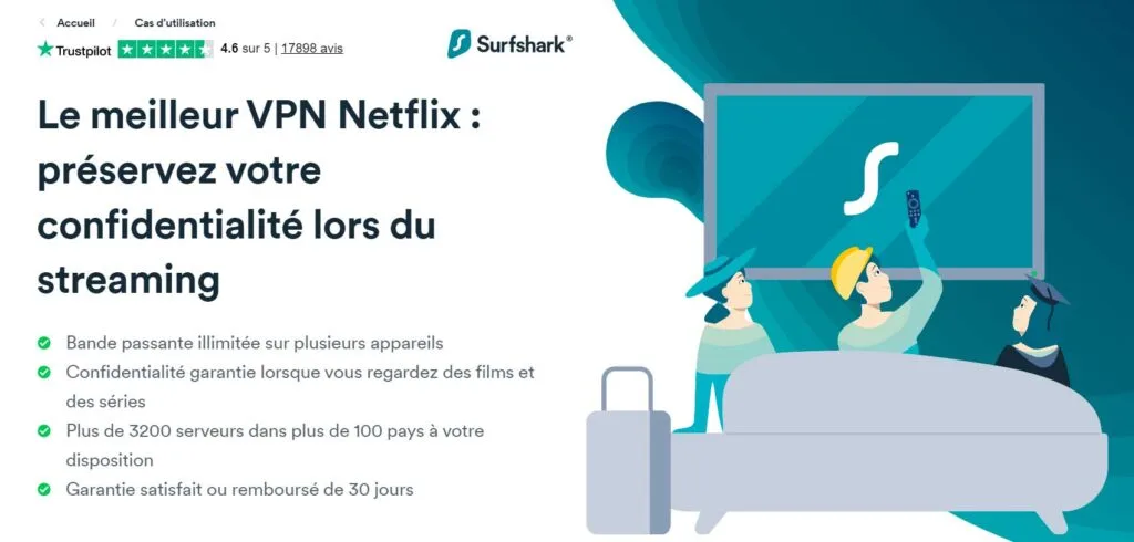 Surfshark VPN pou Netflix