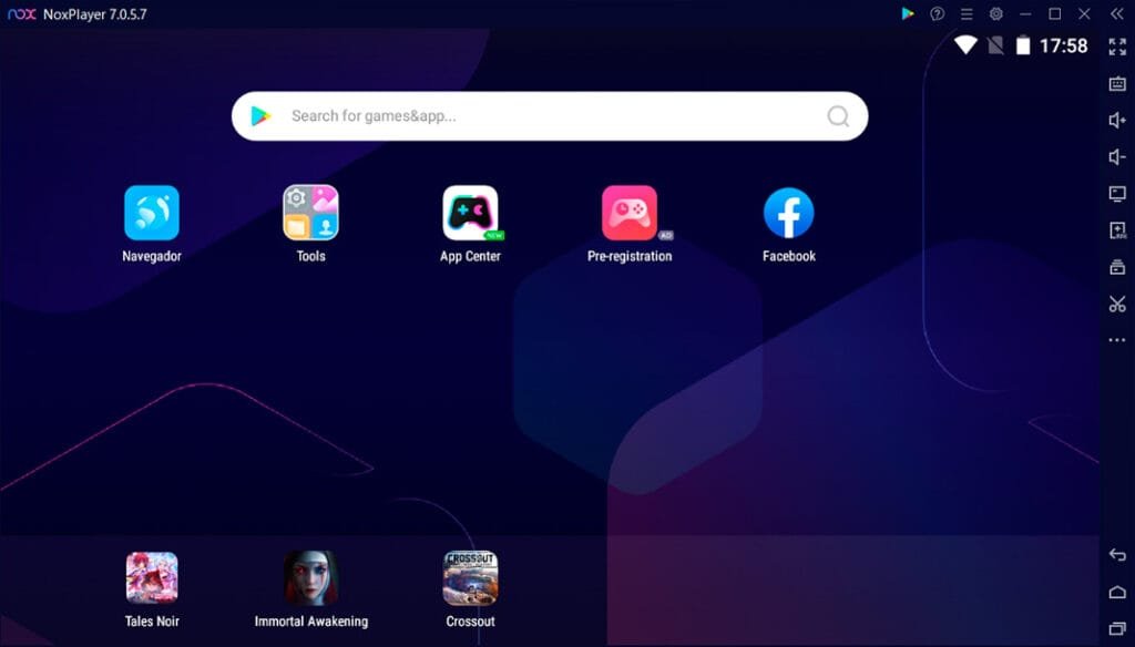Captura de pantalla de Nox Player en Windows