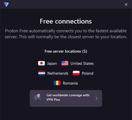 Proton VPN Free Servers